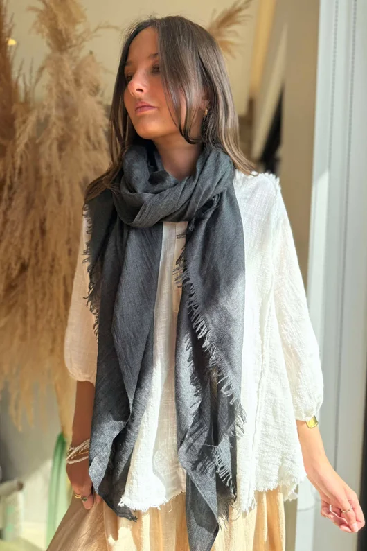 Classic Portobello Scarf Charcoal 